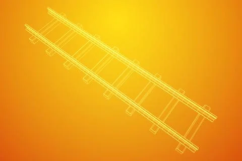 Railway wireframe mesh vector Stock Illustration