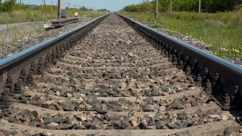 Railway without train Stock Footage 114411940