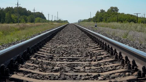 Railway without train Stock Footage 114411947