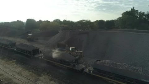 Railway work view from a drone Stock Footage 141478376