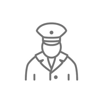 Railway worker, train conductor, subway line icon. 스톡 일러스트