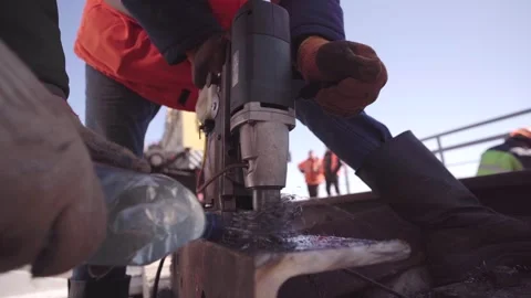 Railway workers  repair destroyed tracks after the Russian attack on Ukraine Vídeo Stock 240471853