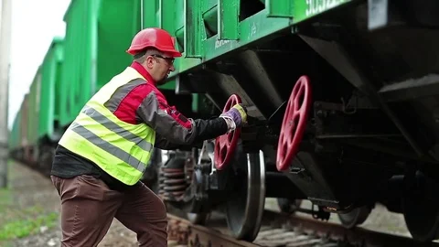 Railwayman at work Stock Footage 82916143