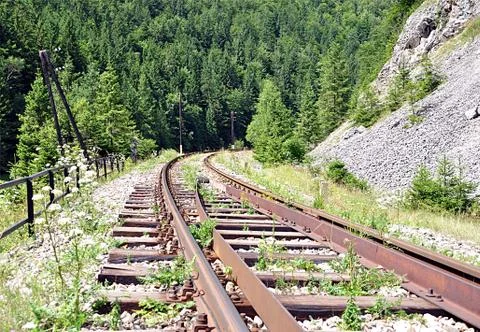 Railways and forest Stock Photos