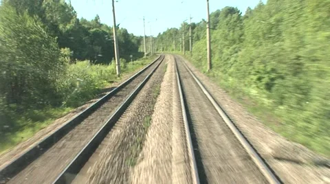 Railways move forward Stock Footage 6522679