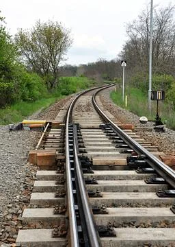 Railways in nature Stock Photos