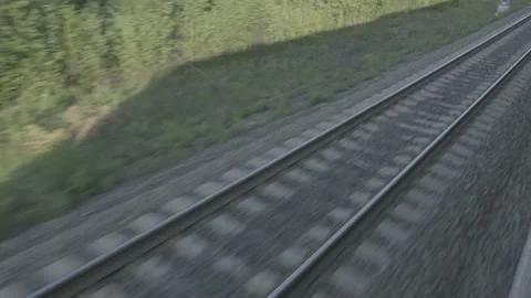 Railways from running train Stock Footage 136179986