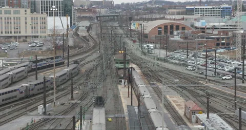 Railyard overhead Stock Footage 239362584