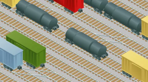 Railyard train hitch Stock Footage 37618064