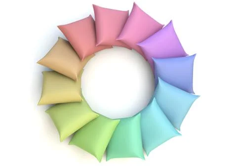 Raimbow pillows Stock Illustration