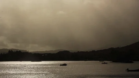 Rain across the bay Stock Footage 83511171