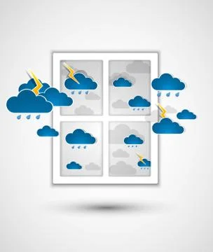 Rain after a window Stock Illustration