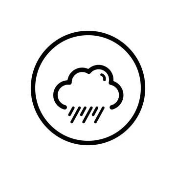 Rain and cloud. Weather icon in a circle. Isolated vector illustration Stock Illustration