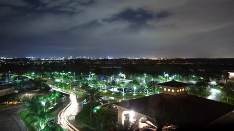 Rain and Clouds coming in in front of Hotel - 4K Timelapse Stock Footage 108883994