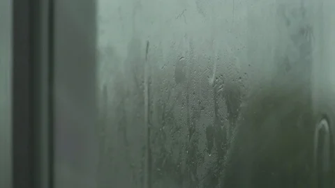 Rain and condensation on the window Stock Footage 90733042