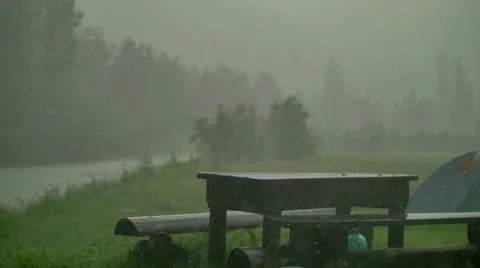 Rain and hail Altay Stock Footage 67661449