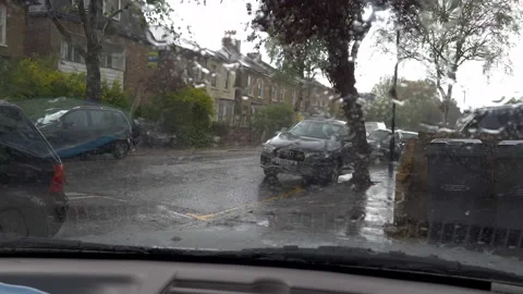 Rain and hail. Stock Footage 154390887