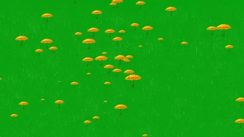 Rain and Lightning with Umbrellas Motion Graphic Stock Footage 319398573