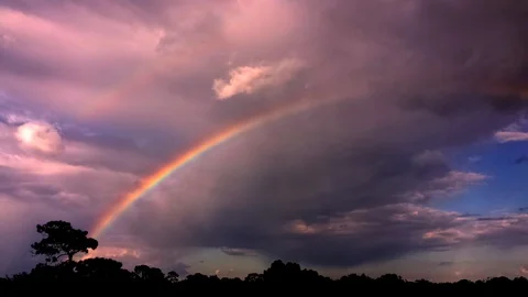Rain and Rainbow Time Lapse (2160p 25fps) Stock Footage 96168800