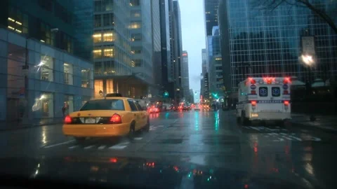 Rain and smoke in NYC Stock Footage 243649497