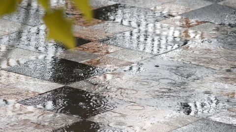 Rain and splash on the ground Video stock 97825241
