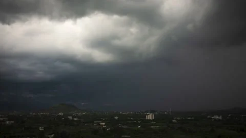 Rain and storm in the valley Stock Footage 139784273