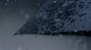 Rain And Umbrella, Slow Motion Stock Footage