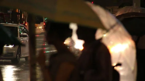 Rain and umbrellas Video stock 40635798