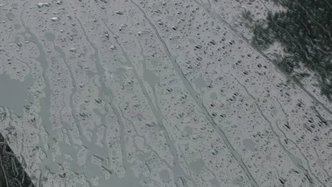 Rain and water drops on the car window. Heavy rain. Stock Footage 317019610