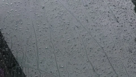 Rain and water drops on the car window. Heavy rain. Stock Footage 317019650