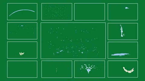 Rain and Water Splash FX Pack | Liquid Drops Splash 2D Animation Elements Stock Footage 333254054