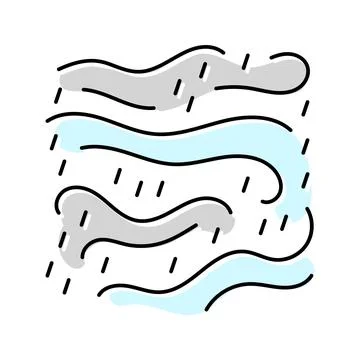 Rain and wind hurricane disaster color icon vector illustration Stockillustratie