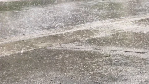 Rain and Wind Thunderstorm Suburban Street Stock Footage 127788828