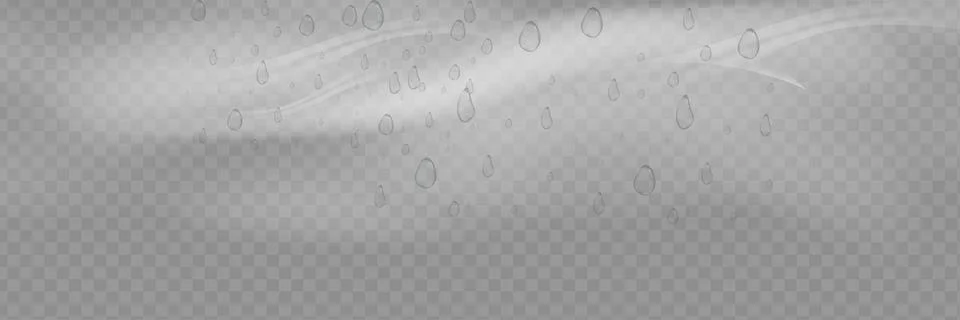 Rain and wind on a transparent background. White gradient decorative element Stock Illustration