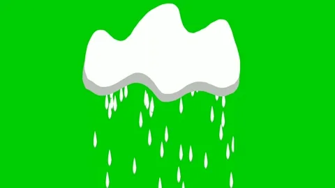 rain animation with white clouds green s... | Stock Video | Pond5
