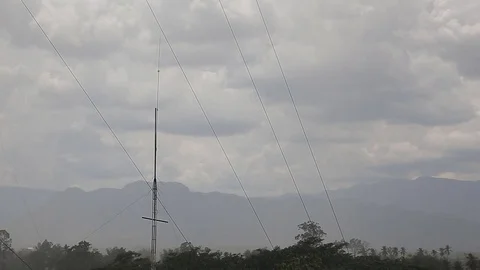 Rain antenna at mountain, video Stock Footage 78693146