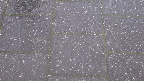 Rain background with hail on the tile Stock Footage 73229935