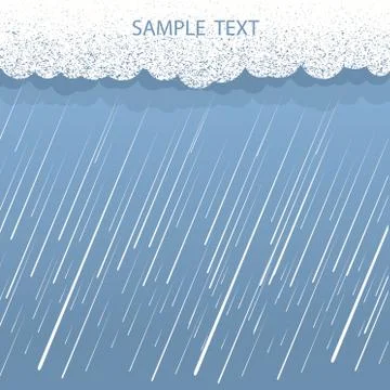 Rain background.Vector image with dark clouds in wet day Stock Illustration