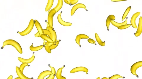 Rain of bananas behind the white background. Sketch style. Stock Footage 263320069