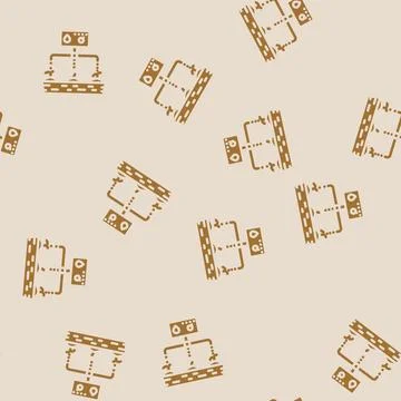 Rain barrel water saving glyph vector seamless pattern Stock Illustration
