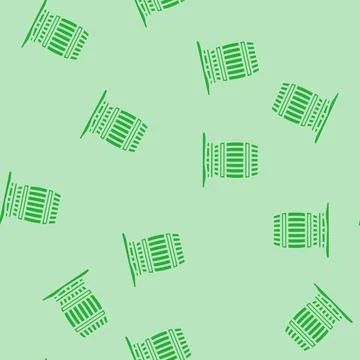 Rain barrel water saving glyph vector seamless pattern Stock Illustration