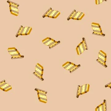 Rain barrel water saving isometric icon seamless pattern Stock Illustration