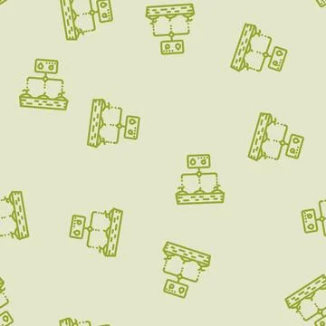 Rain barrel water saving line vector seamless pattern 스톡 일러스트