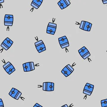 Rain barrel water saving vector seamless pattern Stock Illustration