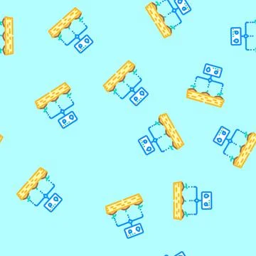 Rain barrel water saving vector seamless pattern Stock Illustration