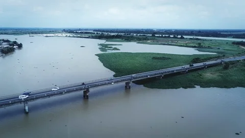 Rain on Bassam bridge Stock Footage 104682770