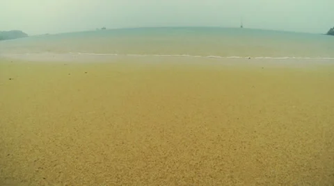 Rain on the beach Stock Footage 34127655