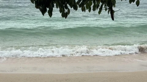 Rain on the beach Stock Footage 278222364