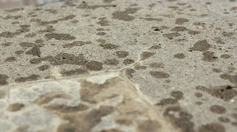 Rain begins to pick up on cement Video stock 7763786