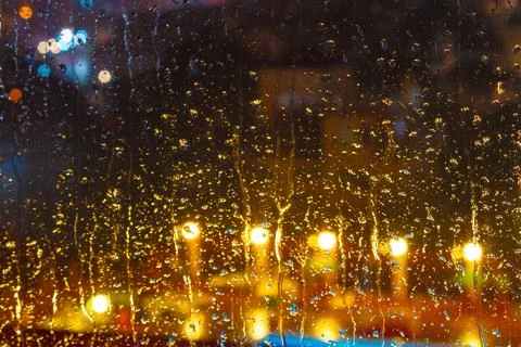Rain behind the hotel window Fotos Stock